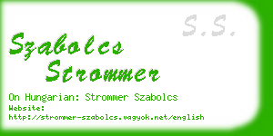 szabolcs strommer business card